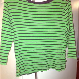 Ralph Lauren xl green stripe blouse